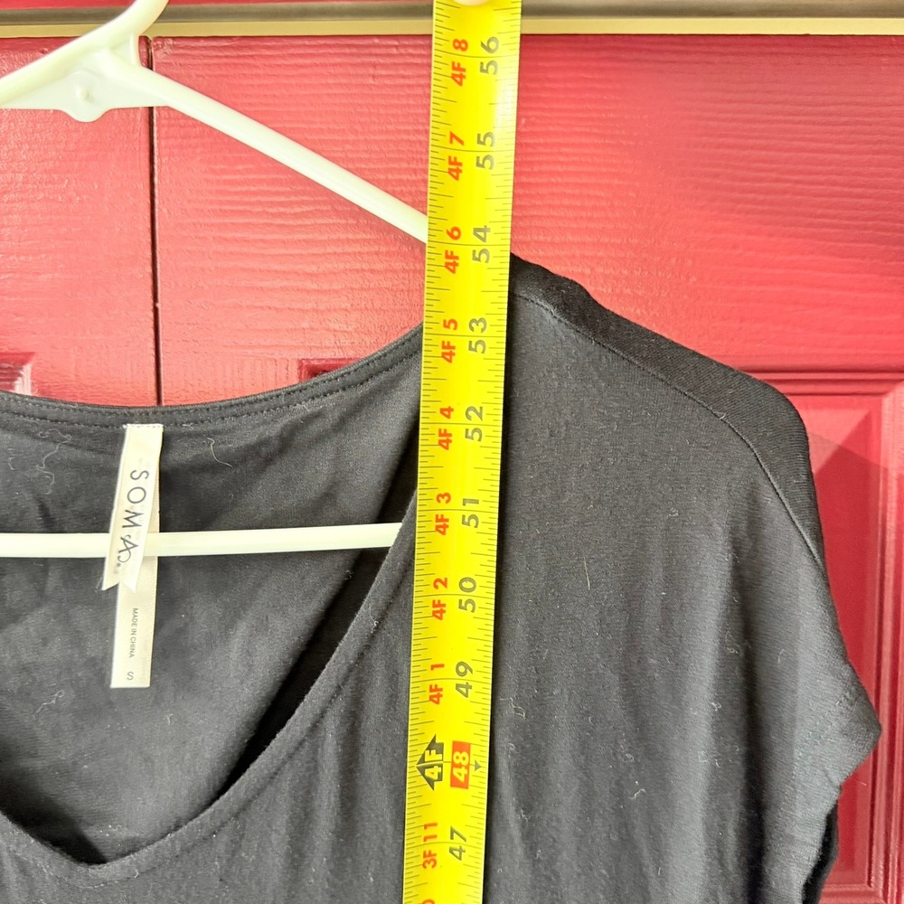 Soma Sunday Lounge Jumpsuit Black V-Neck Wide‎ Leg Drawstring Pockets Small - Picture 5 of 14